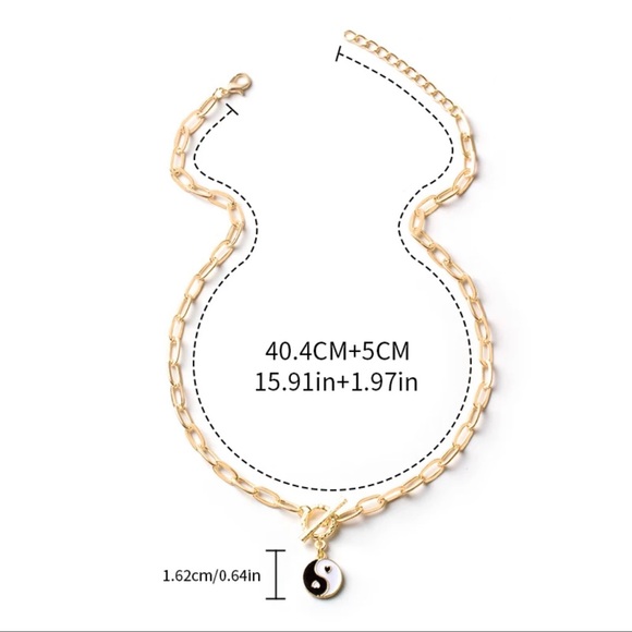 3/$30 NEW! Peace Yin and Yang Choker Necklace Boho Cute - Picture 4 of 4